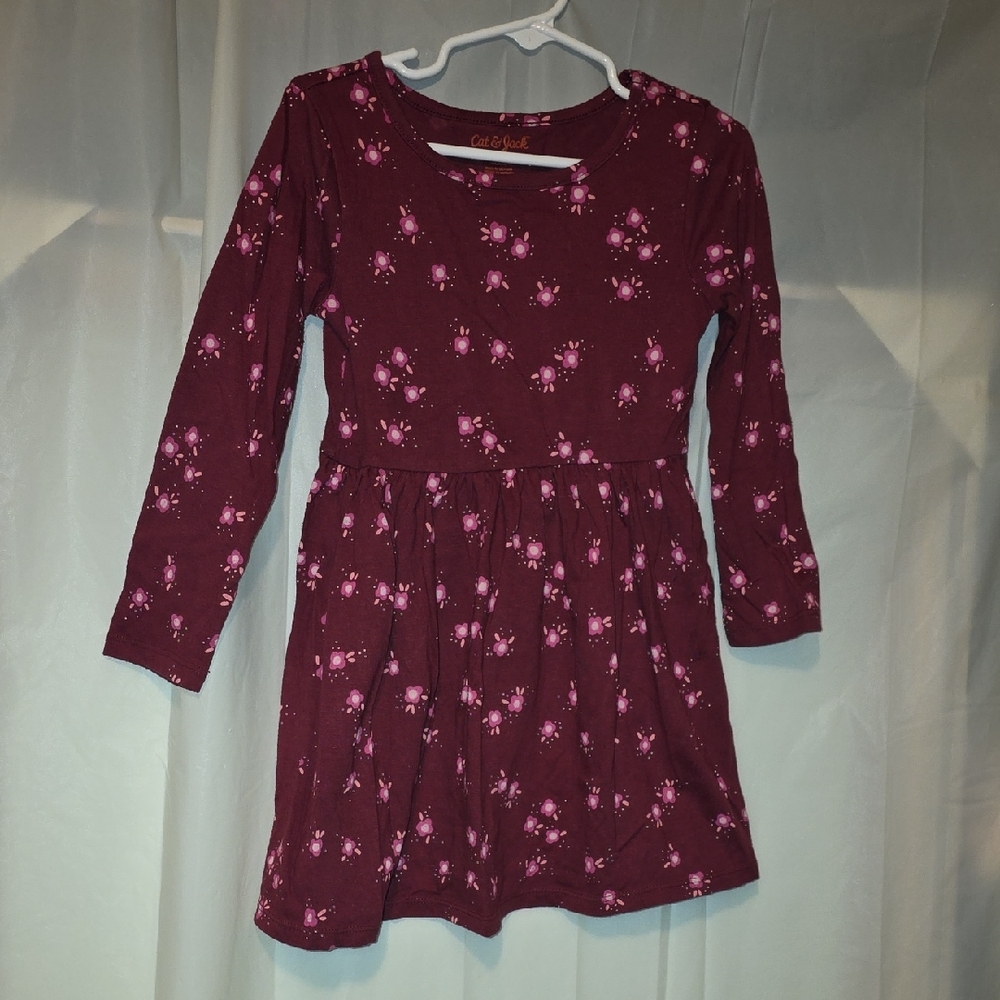 Cat & Jack Burgundy Floral Dress